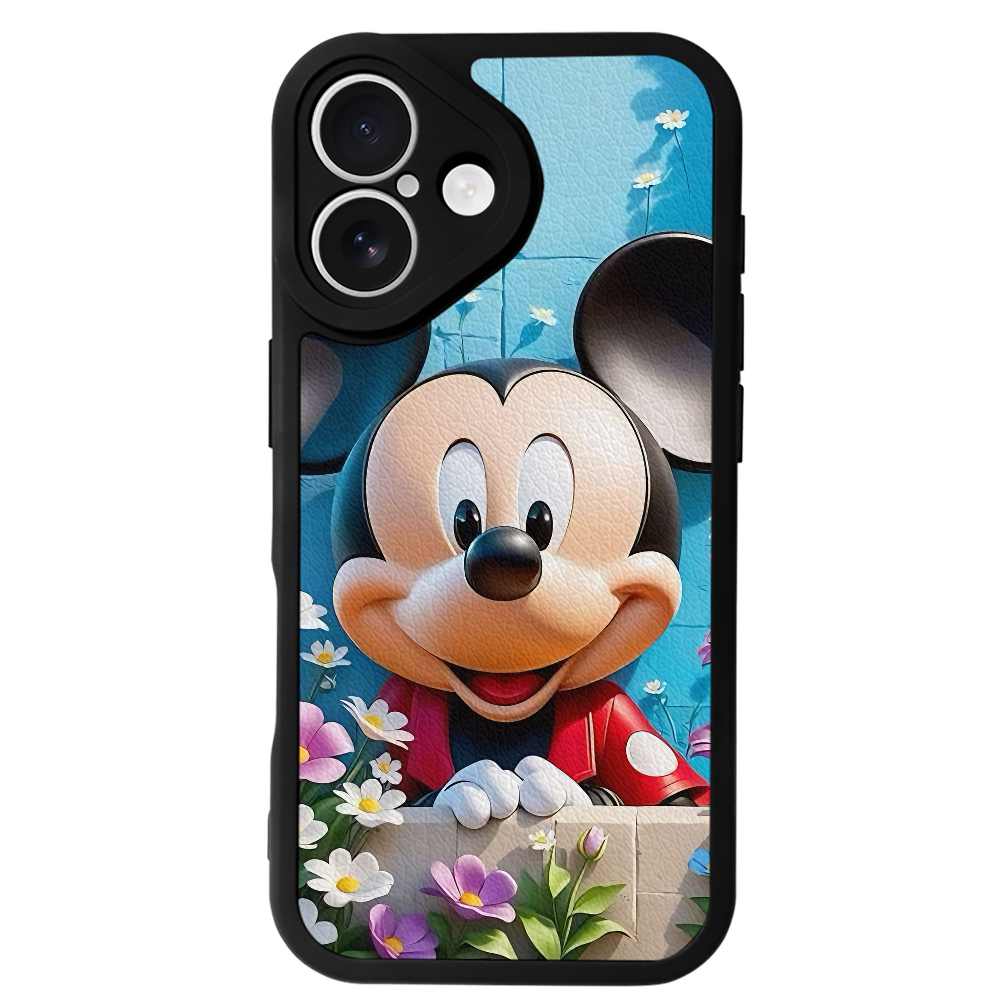 （画像用） ミッキーマウス Mickey Mouse 【iPhone 16シリーズ対応】シリコンスマホケース（レザー調） 材質：シリコン